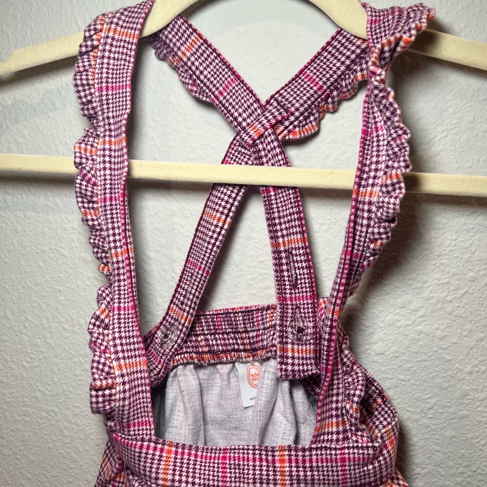 Toddler Girl Plaid Skirt With Suspenders Straps Size 4 - Picture 7 of 9
